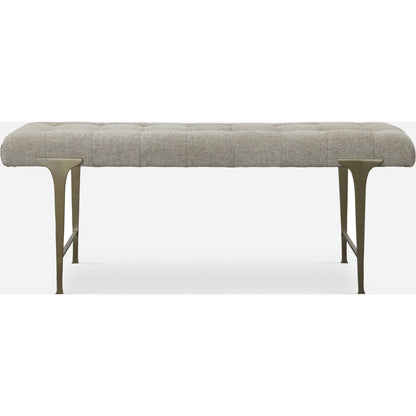 Imperial Bench by Uttermost in light gray and satin champagne. Made from iron, mdf, polyester, foam in a modern style.
