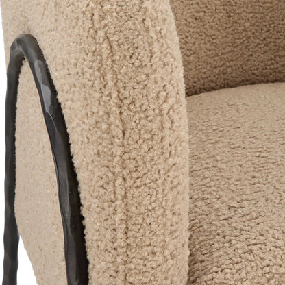 Jacobsen Shearling Accent Chair by Uttermost. Made from fabric, foam, plywood, iron in a modern style.