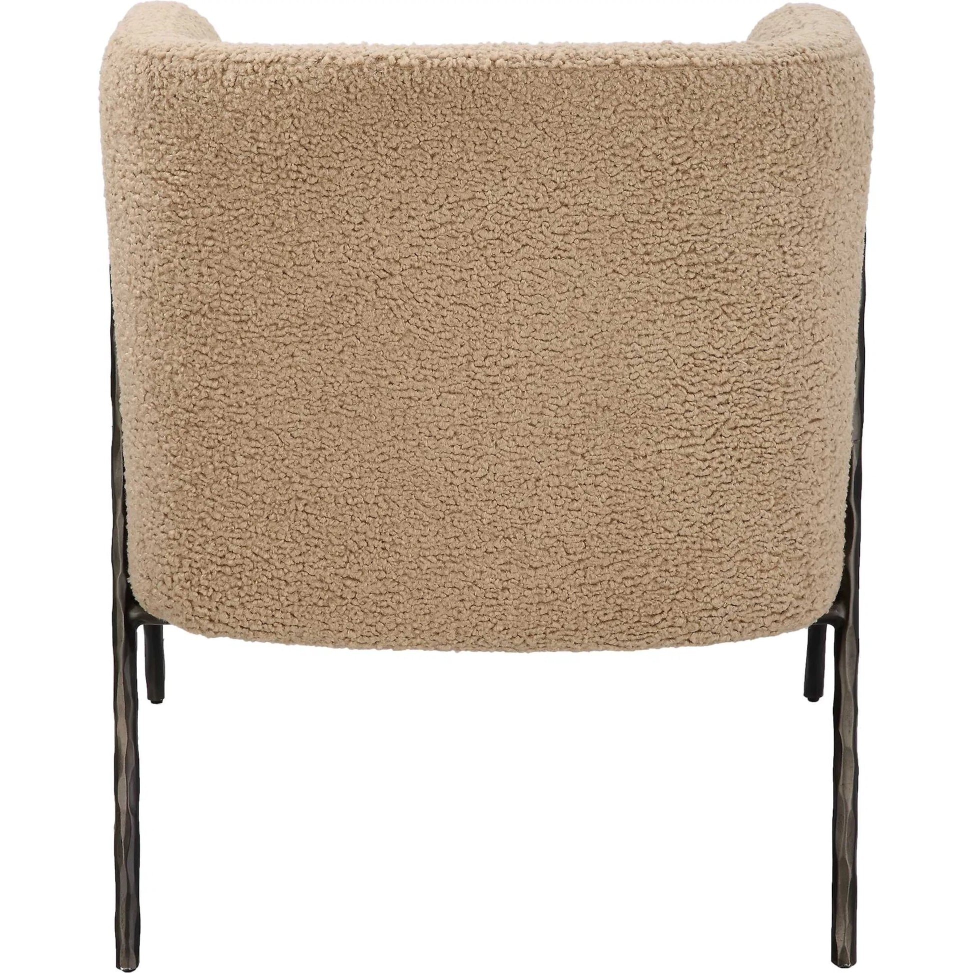 Jacobsen Shearling Accent Chair by Uttermost. Made from fabric, foam, plywood, iron in a modern style.