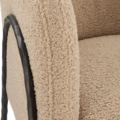 Jacobsen Shearling Accent Chair by Uttermost. Made from fabric, foam, plywood, iron in a modern style.