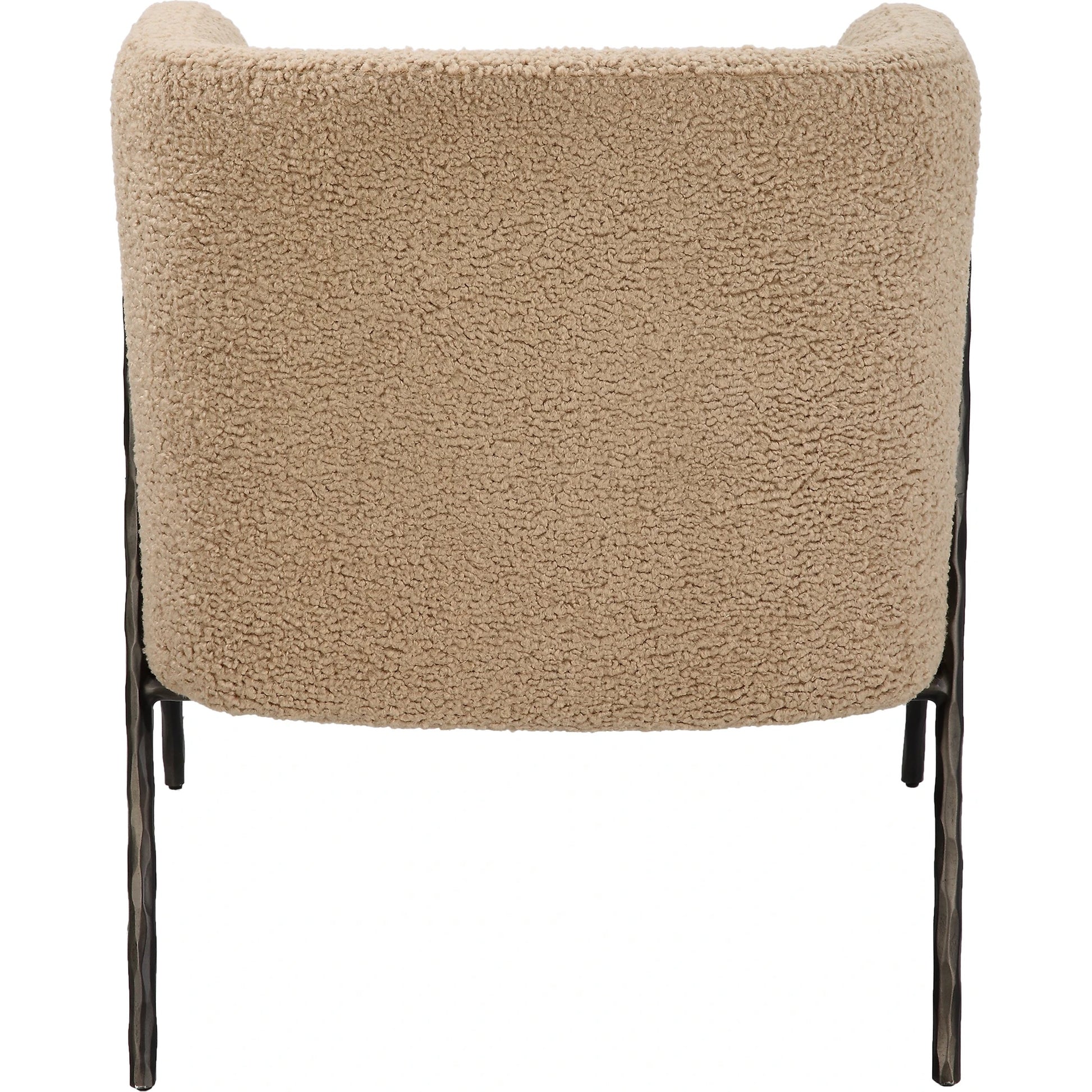 Jacobsen Shearling Accent Chair by Uttermost. Made from fabric, foam, plywood, iron in a modern style.