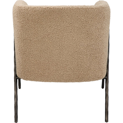 Jacobsen Shearling Accent Chair by Uttermost. Made from fabric, foam, plywood, iron in a modern style.