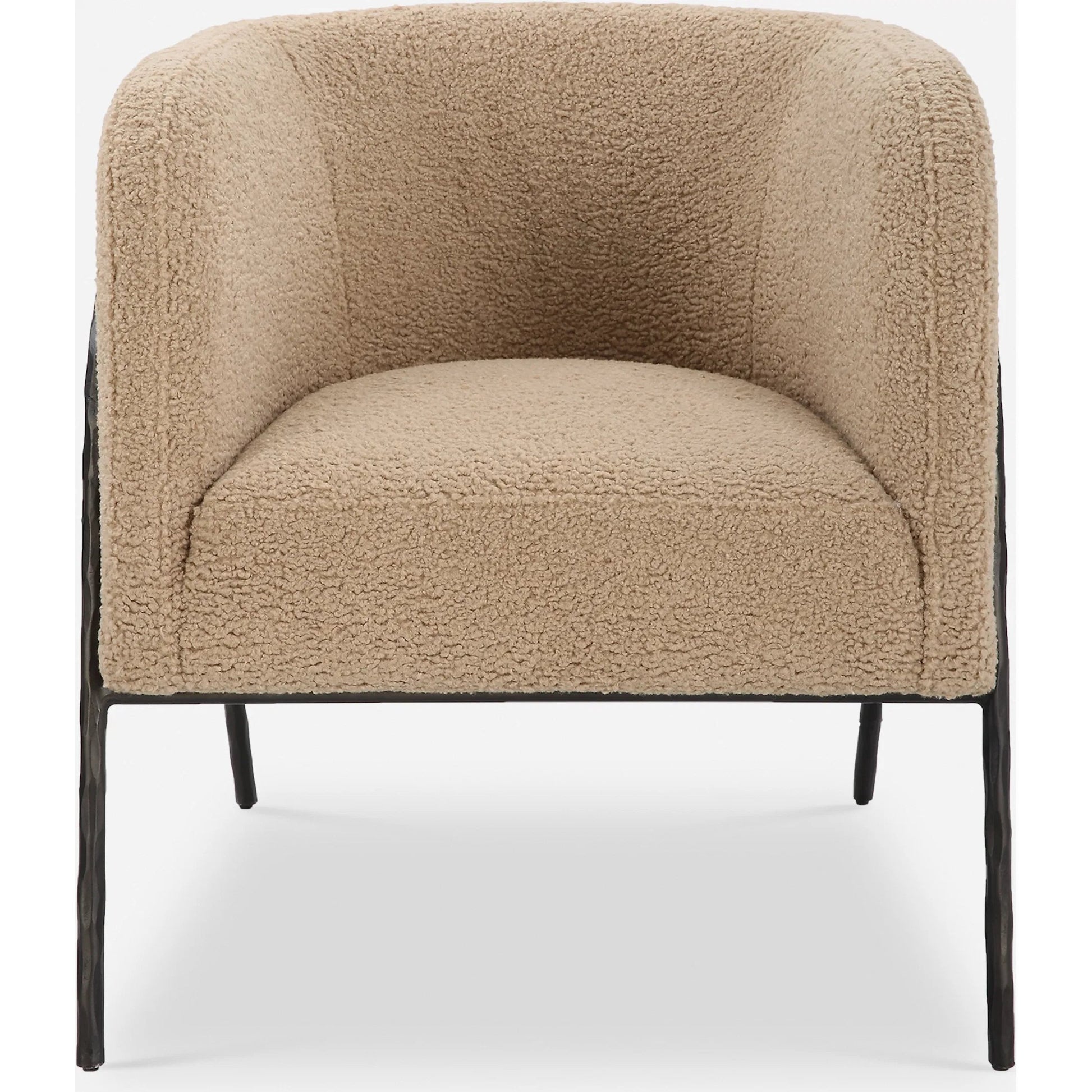 Jacobsen Shearling Accent Chair by Uttermost. Made from fabric, foam, plywood, iron in a modern style.