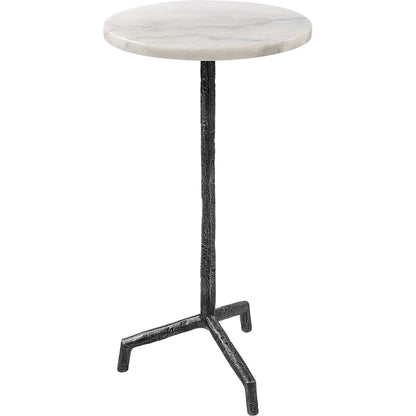 Puritan Drink Table by Uttermost in aged black. Made from marble, iron in a modern style.