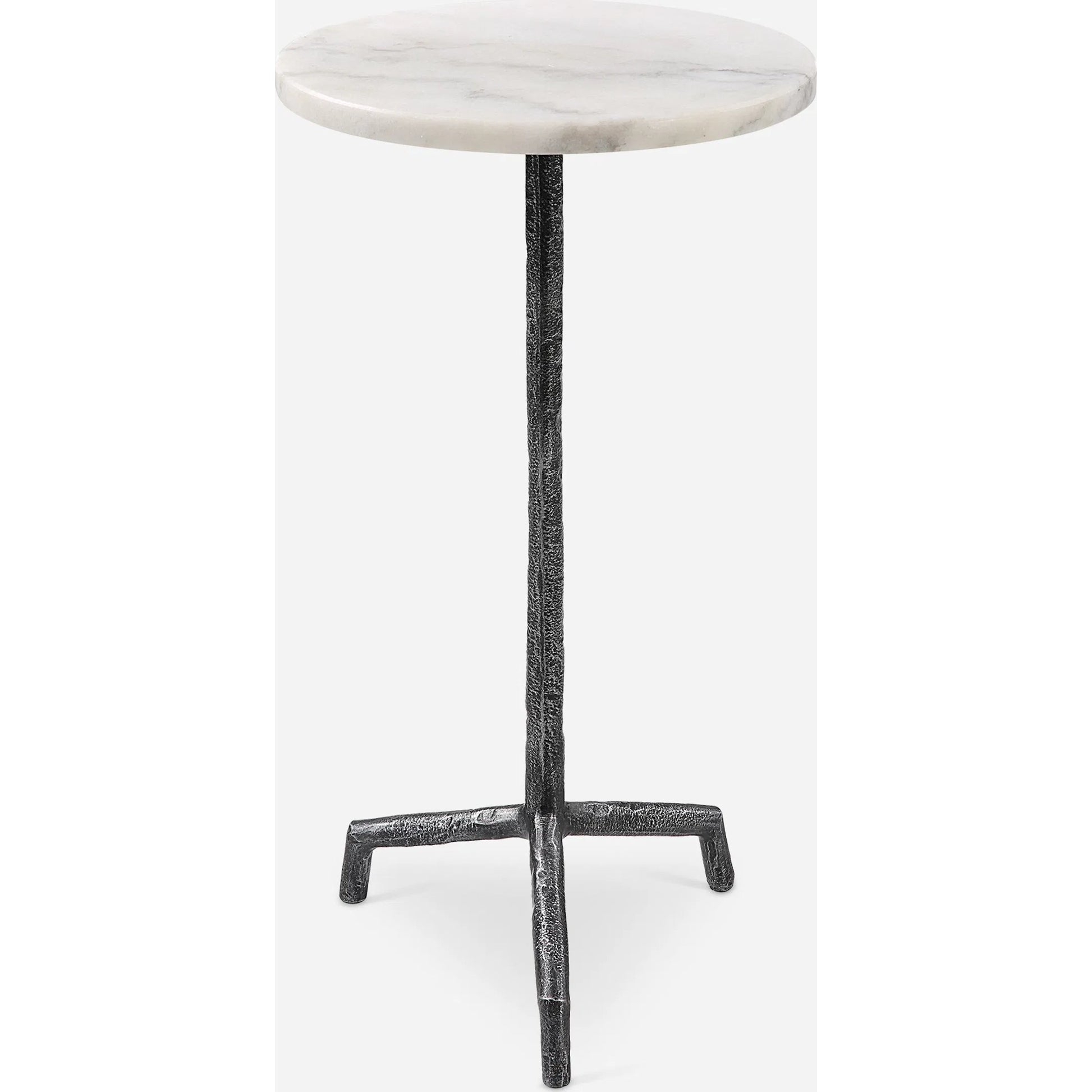 Puritan Drink Table by Uttermost in aged black. Made from marble, iron in a modern style.