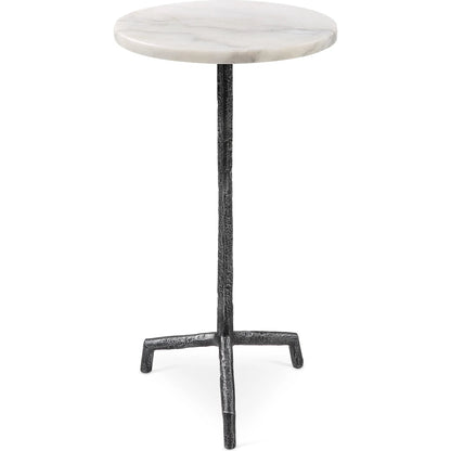 Puritan Drink Table by Uttermost in aged black. Made from marble, iron in a modern style.