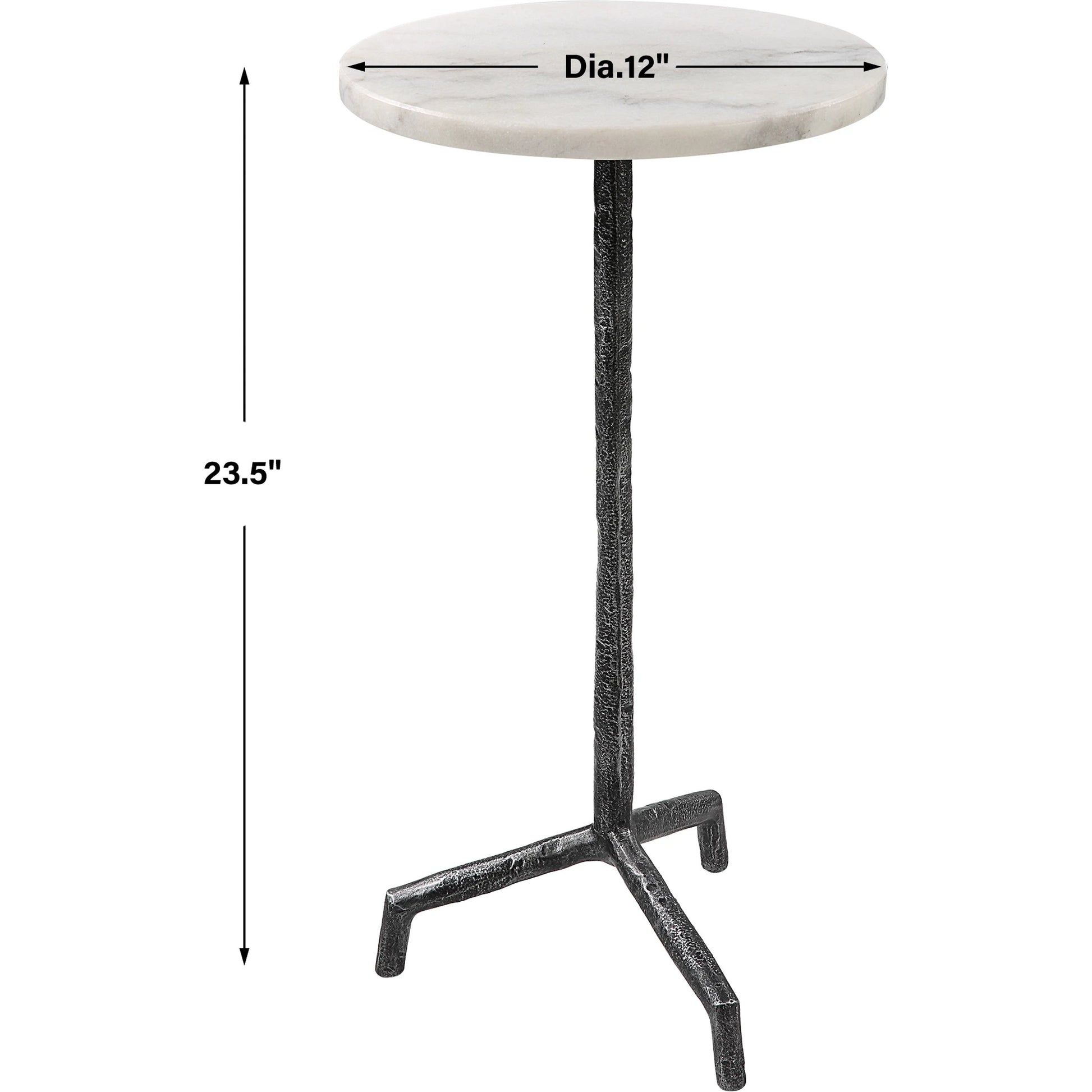 Puritan Drink Table by Uttermost in aged black. Made from marble, iron in a modern style.