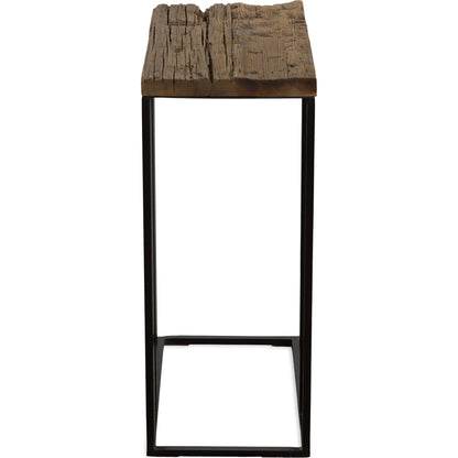 Union Accent Table by Uttermost in rustic brown. Made from wood, iron in a modern style.