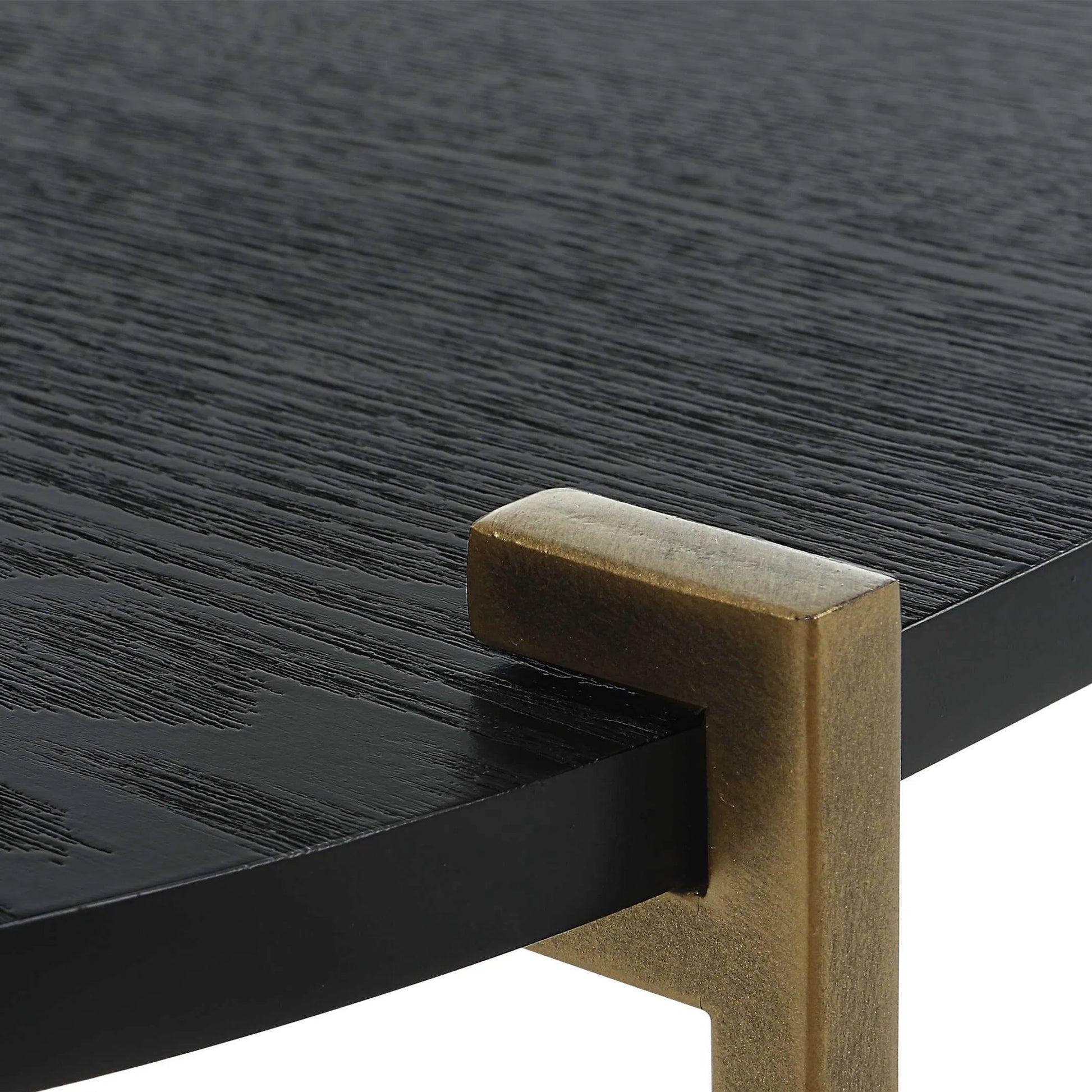 Aztec Nesting Tables by Uttermost in antique brass, ebony. Made from iron, mdf, ash in a modern style.