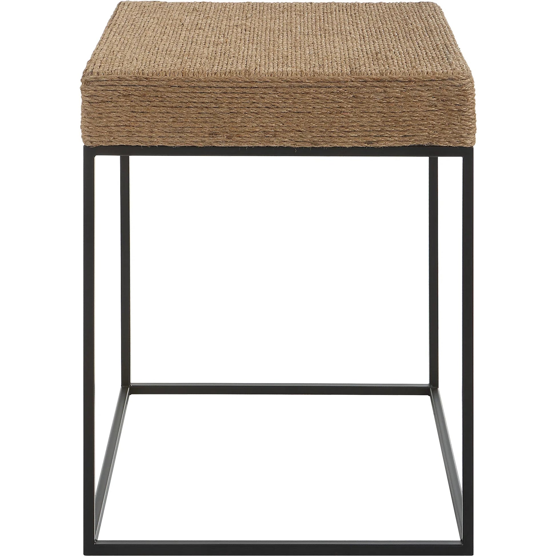 Laramie Accent Table by Uttermost. Made from mdf, iron, rope in a cottage & farmhouse style.