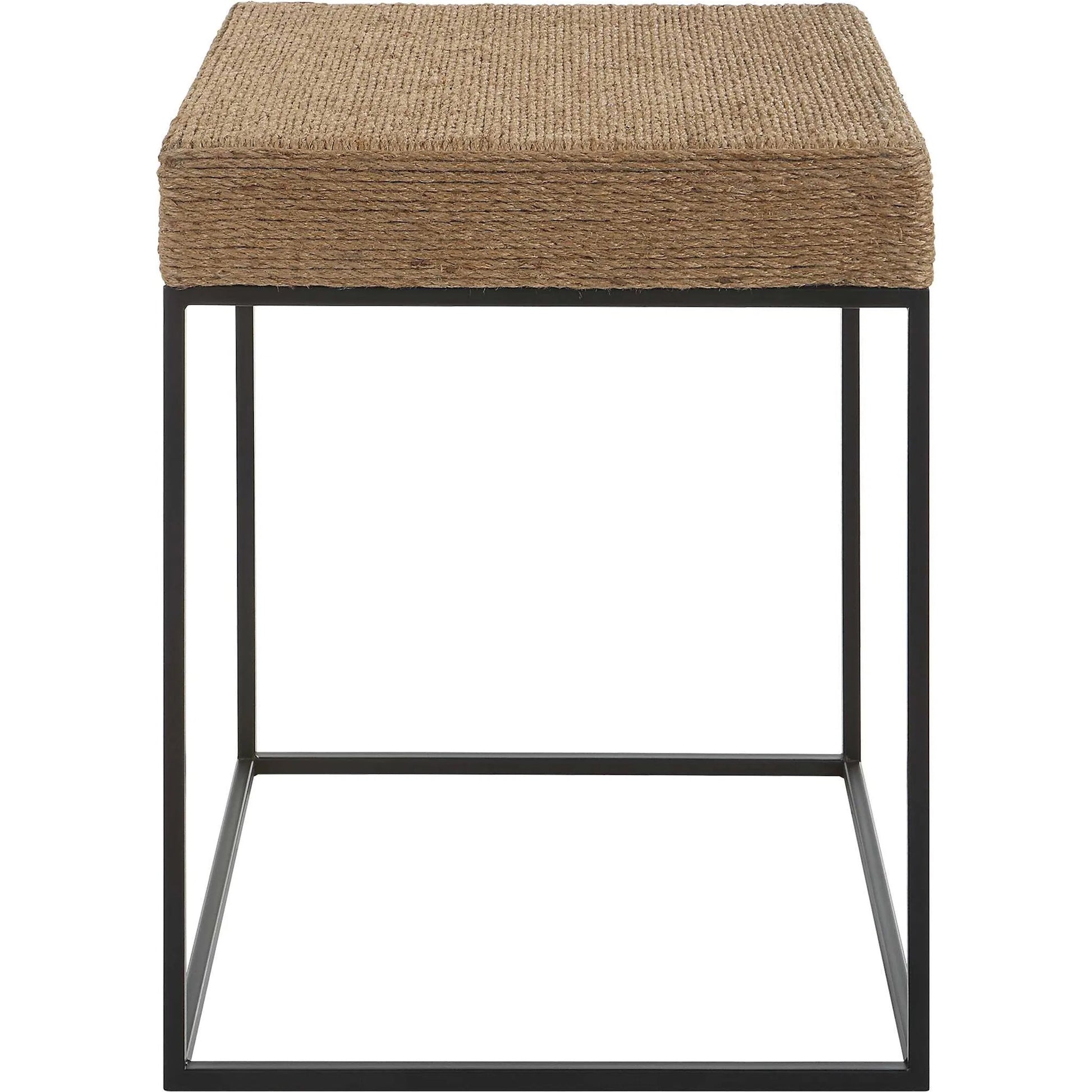 Laramie Accent Table by Uttermost. Made from mdf, iron, rope in a cottage & farmhouse style.