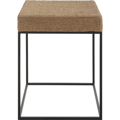 Laramie Accent Table by Uttermost. Made from mdf, iron, rope in a cottage & farmhouse style.