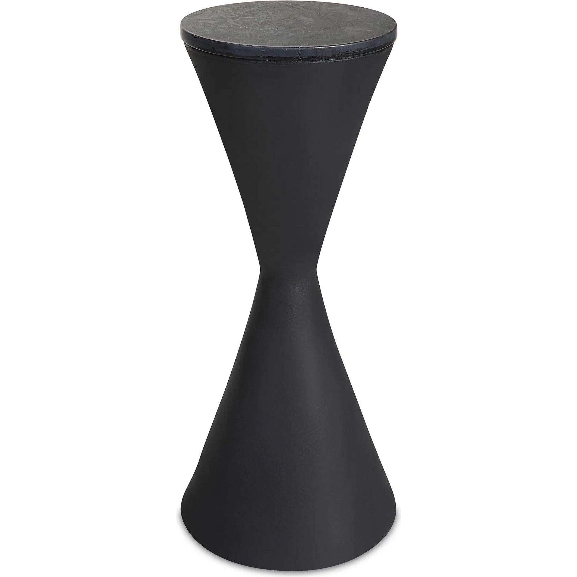 Time's Up Drink Table by Uttermost in matte black. Made from resin, marble, iron in a modern style.