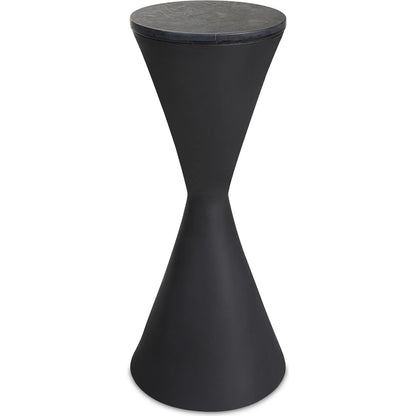 Time's Up Drink Table by Uttermost in matte black. Made from resin, marble, iron in a modern style.