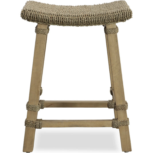 Everglade Counter Stool by Uttermost. Made from wood with seagrass, rattan, strap in a cottage & farmhouse style.