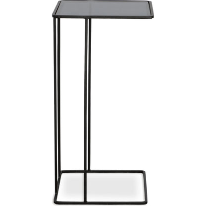 Cadmus Accent Table by Uttermost in black. Made from iron, glass in a modern style.