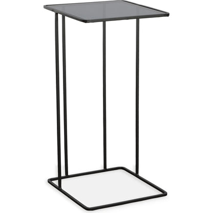 Cadmus Accent Table by Uttermost in black. Made from iron, glass in a modern style.