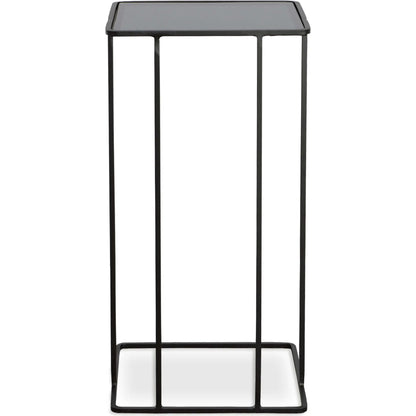 Cadmus Accent Table by Uttermost in black. Made from iron, glass in a modern style.