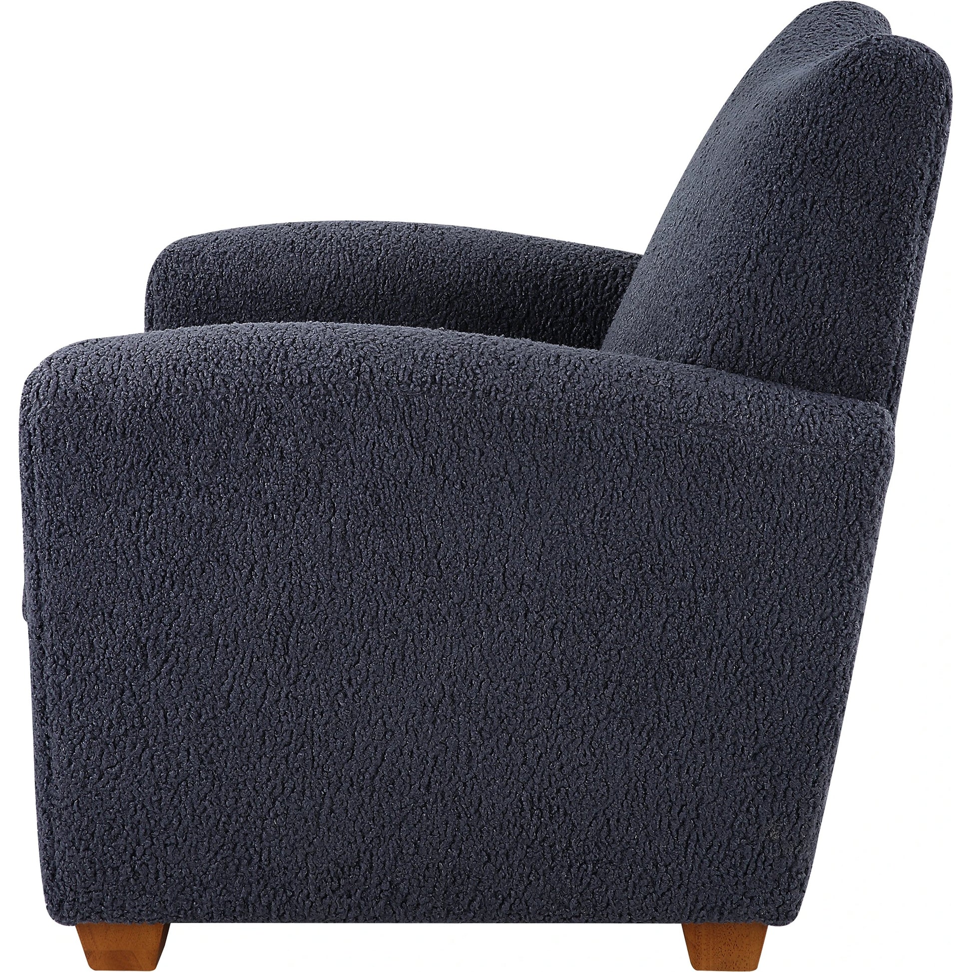 Teddy Accent Chair by Uttermost in walnut. Made from rubber wood, plywood, fabric, foam in a modern style.