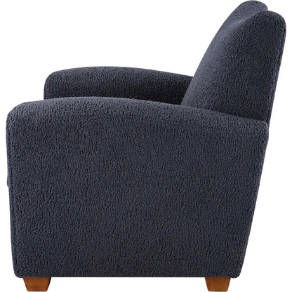 Teddy Accent Chair by Uttermost in walnut. Made from rubber wood, plywood, fabric, foam in a modern style.