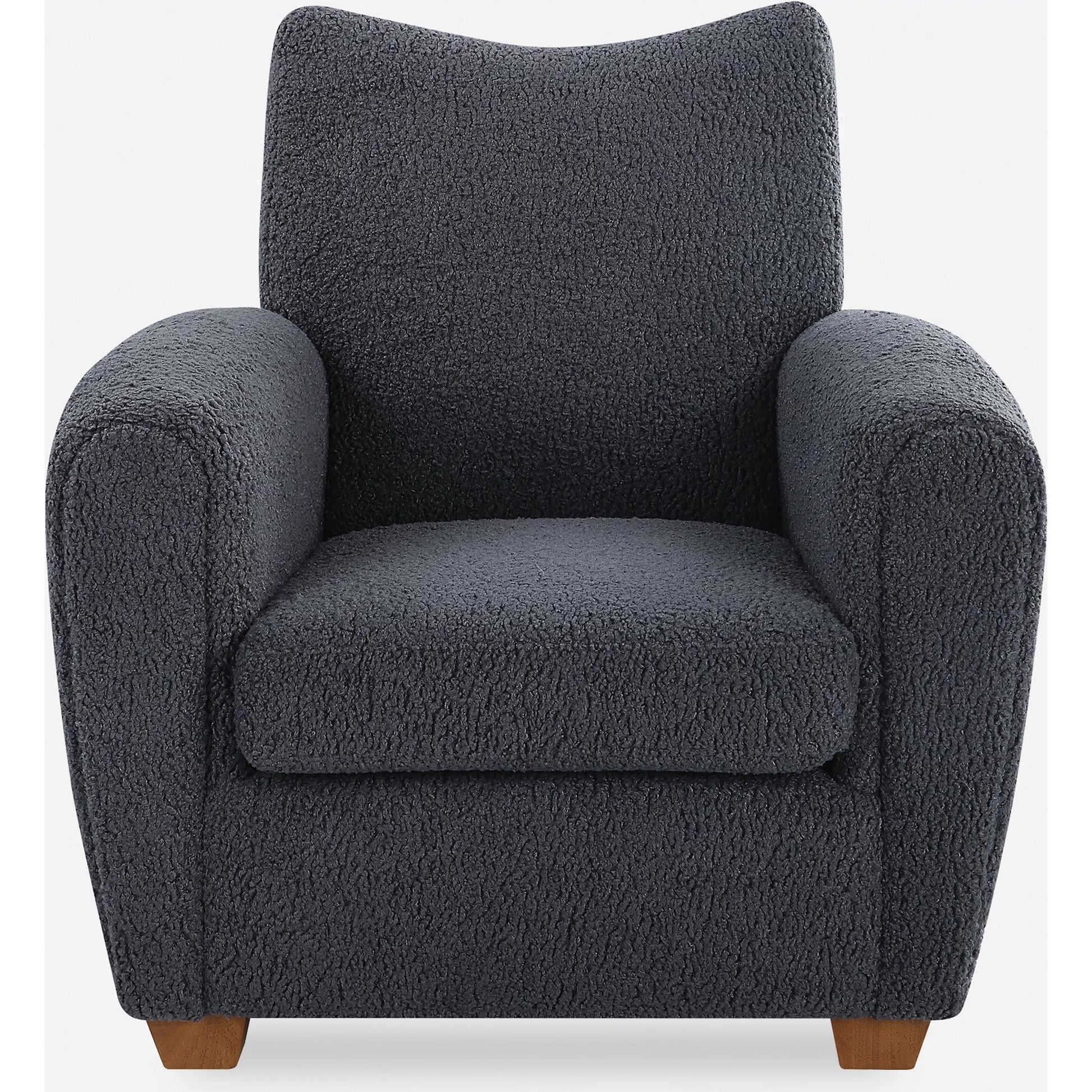 Teddy Accent Chair by Uttermost in walnut. Made from rubber wood, plywood, fabric, foam in a modern style.