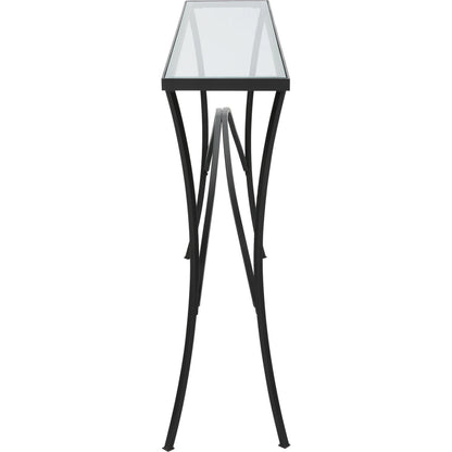 Alayna Console Table by Uttermost in black. Made from metal, tempered glass in a modern style.