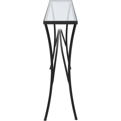 Alayna Console Table by Uttermost in black. Made from metal, tempered glass in a modern style.