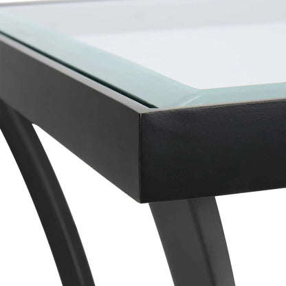 Alayna End Table by Uttermost. Made from metal, tempered glass in a modern style.
