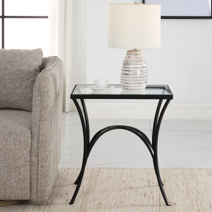 Alayna End Table by Uttermost. Made from metal, tempered glass in a modern style.