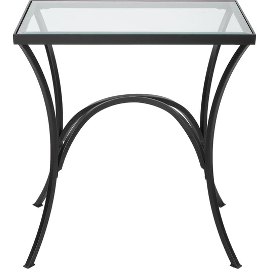 Alayna End Table by Uttermost. Made from metal, tempered glass in a modern style.