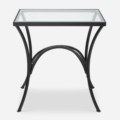Alayna End Table by Uttermost. Made from metal, tempered glass in a modern style.