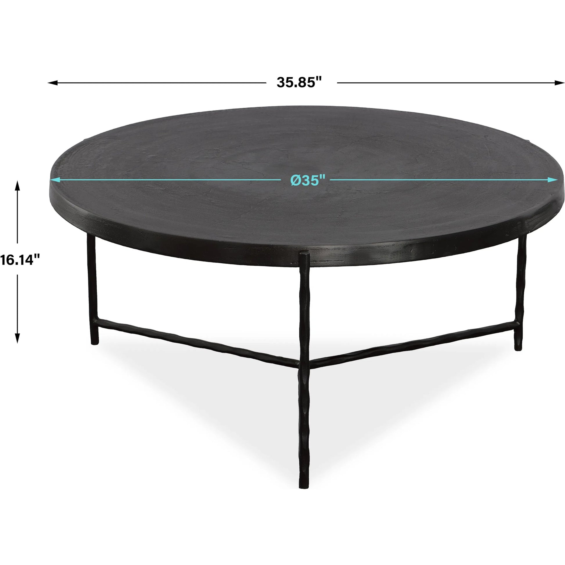 Trellick Coffee Table by Uttermost in black. Made from aluminum, iron in a modern style.