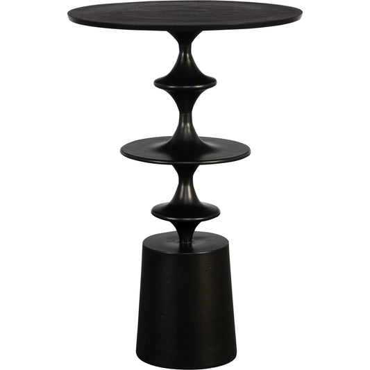 Flight Textured Accent Table by Uttermost in black. Made from aluminum in a modern style.