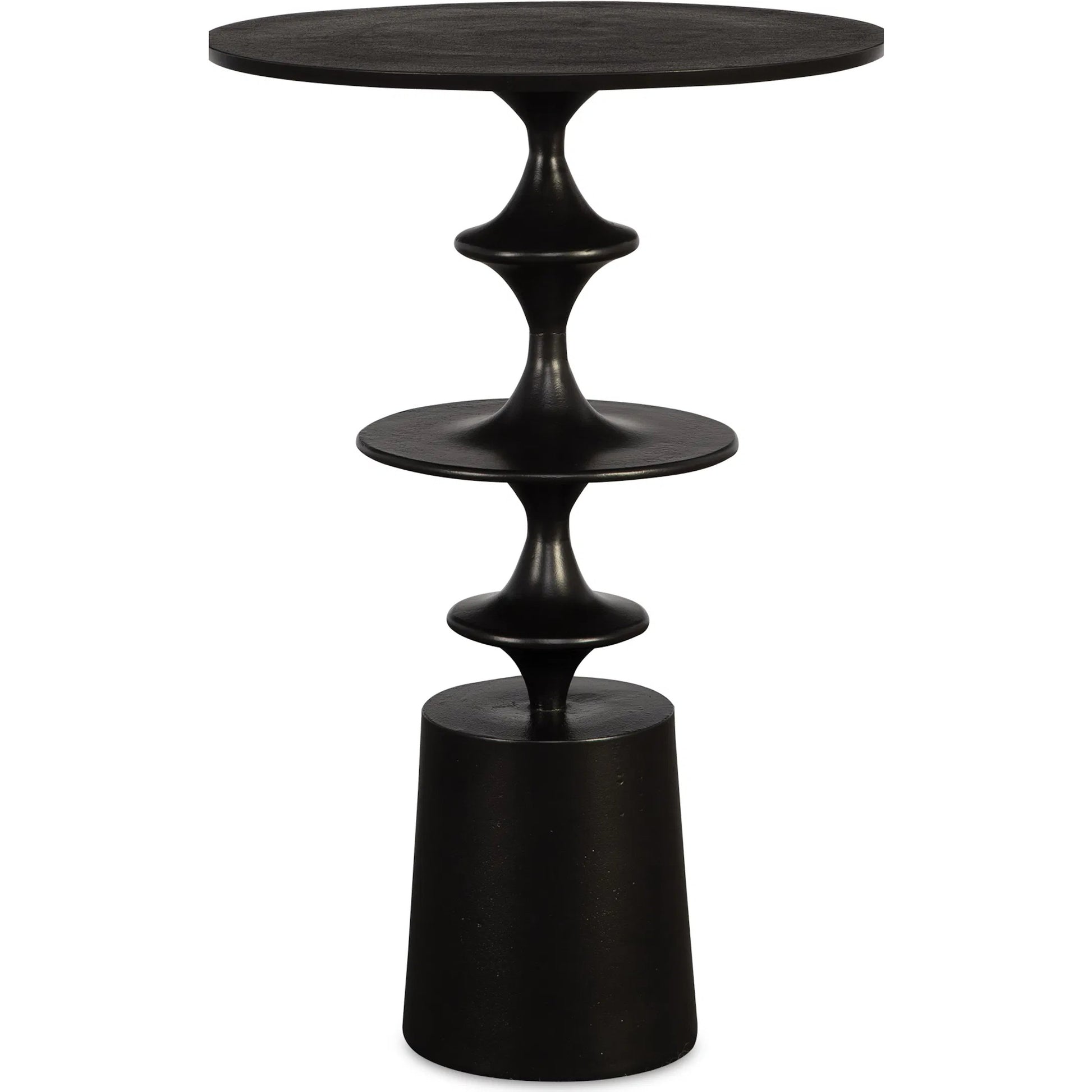 Flight Textured Accent Table by Uttermost in black. Made from aluminum in a modern style.
