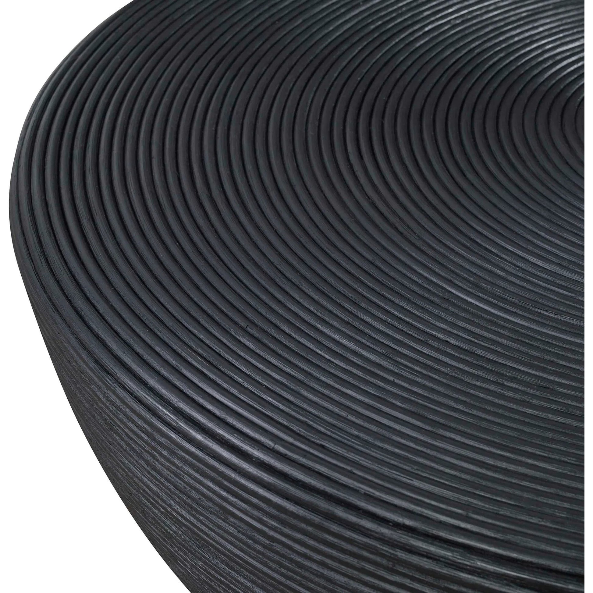Bongo Coffee Table by Uttermost in black. Made from core with fabric furing in a modern style.