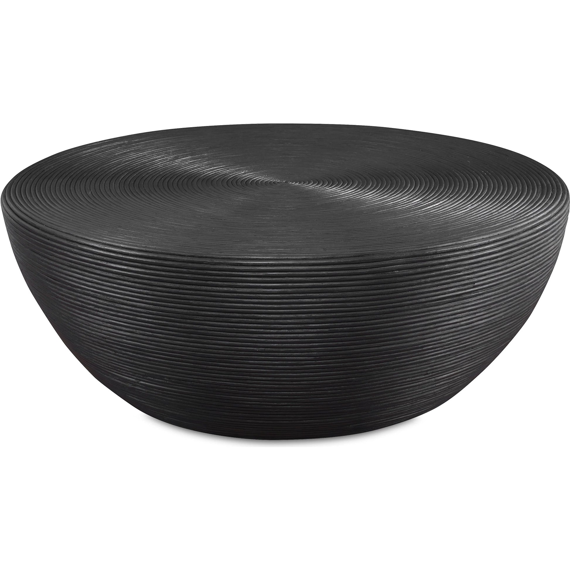 Bongo Coffee Table by Uttermost in black. Made from core with fabric furing in a modern style.