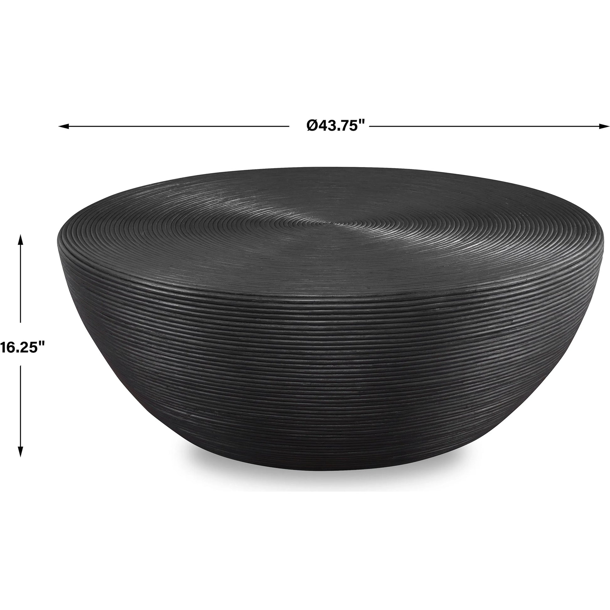 Bongo Coffee Table by Uttermost in black. Made from core with fabric furing in a modern style.