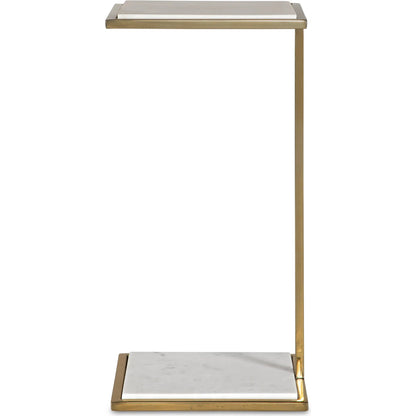 Elevate Drink Table by Uttermost in brass. Made from marble, steel in a modern style.