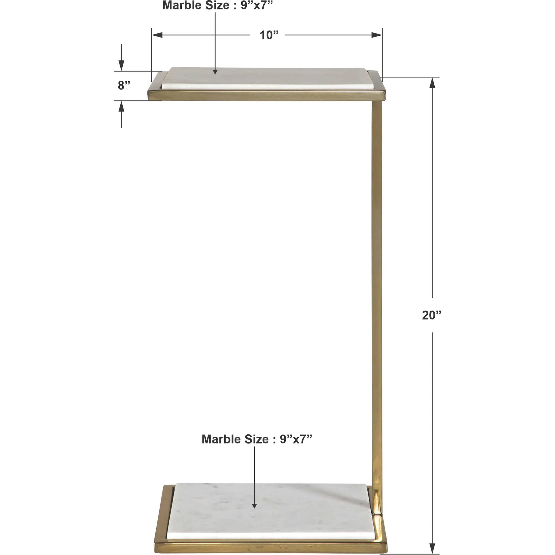 Elevate Drink Table by Uttermost in brass. Made from marble, steel in a modern style.