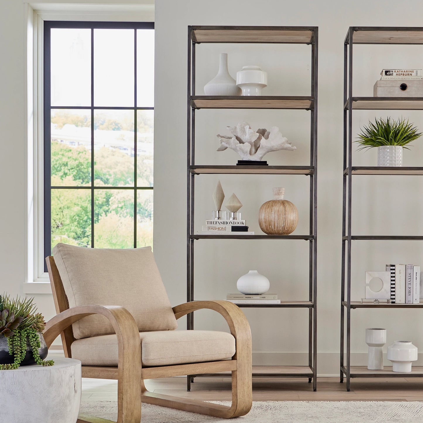 006 SI-2146836 | Lifestyle | Baldwin Industrial Etagere by Uttermost in iron. Made from wood, iron in a modern style.