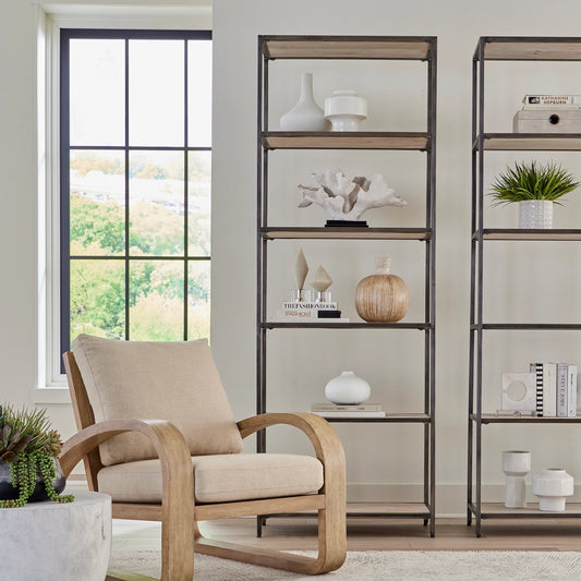 Baldwin Industrial Etagere by Uttermost in iron. Made from wood, iron in a modern style.