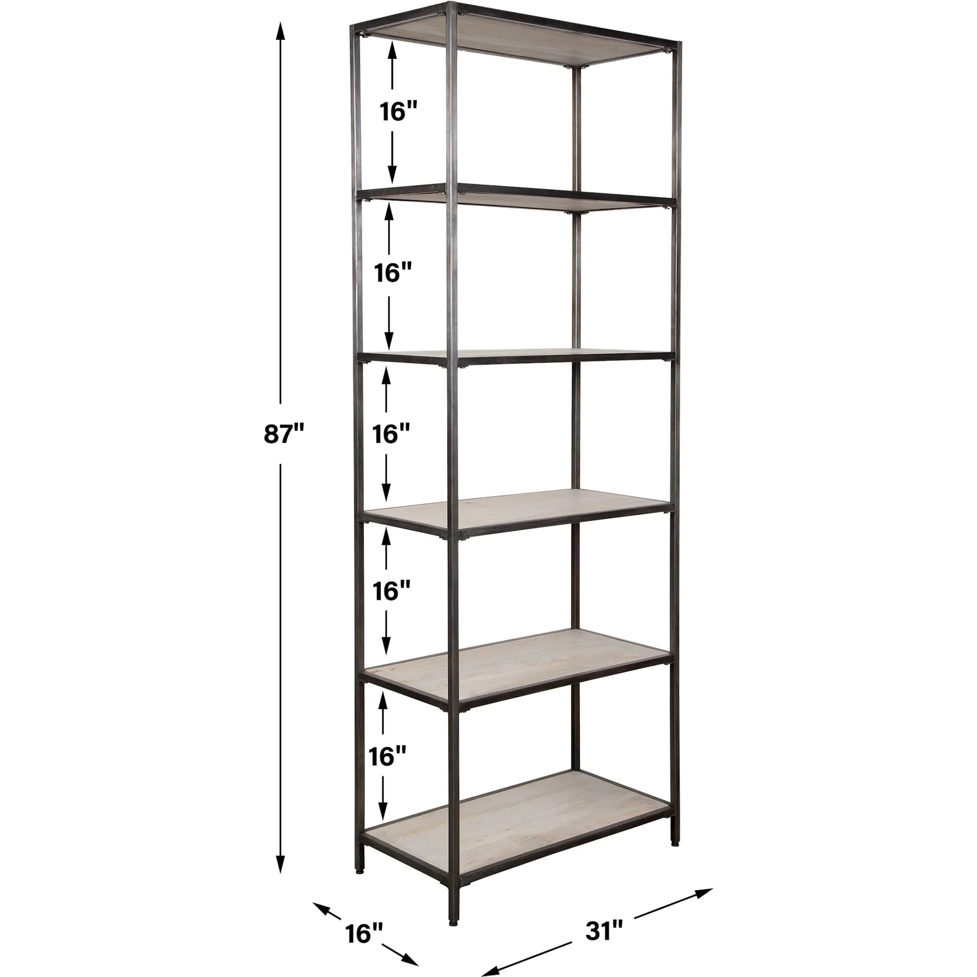 Baldwin Industrial Etagere by Uttermost in iron. Made from wood, iron in a modern style.