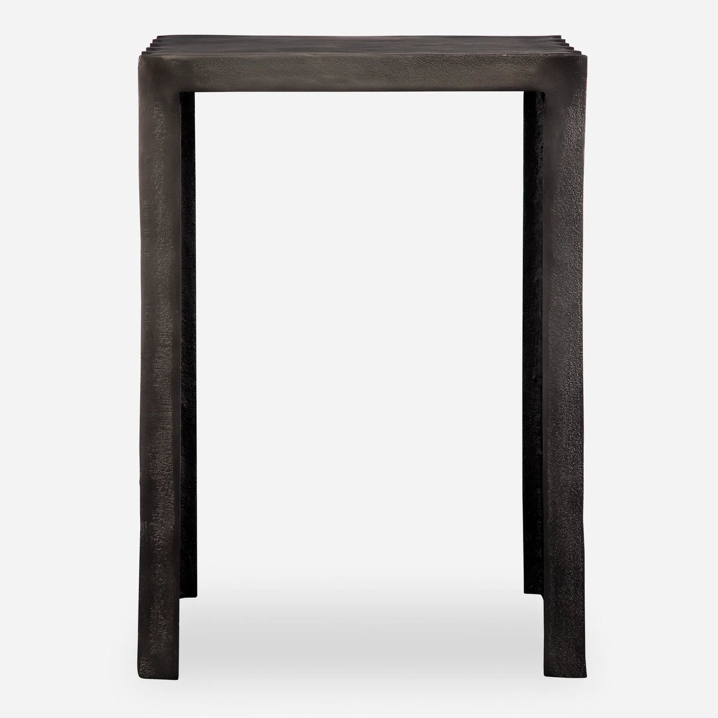 002 SI-2146838 | Primary Silo | In the Groove Accent Table by Uttermost in nickel. Made from aluminum in a modern style.