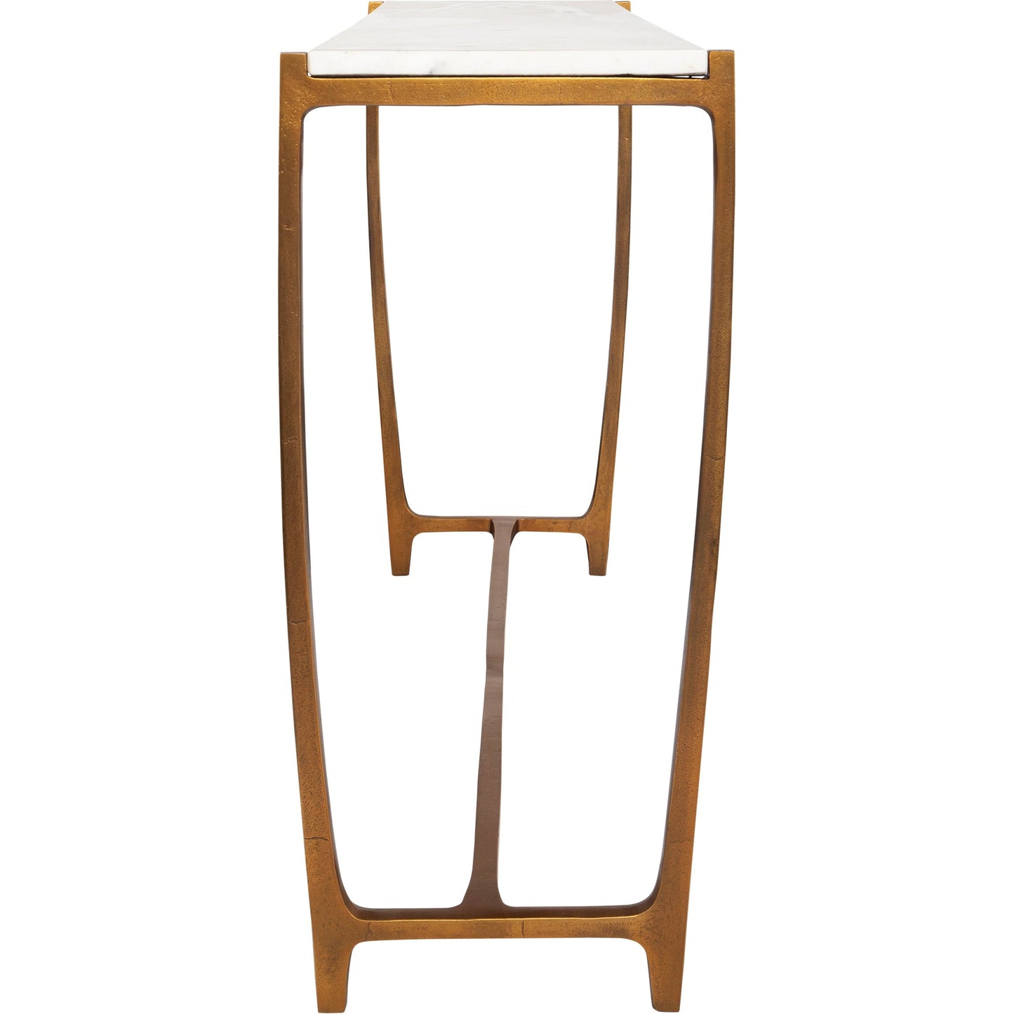 004 SI-2146839 | Additional Silo | Affinity Console Table by Uttermost in gold. Made from marble, aluminum in a modern style.