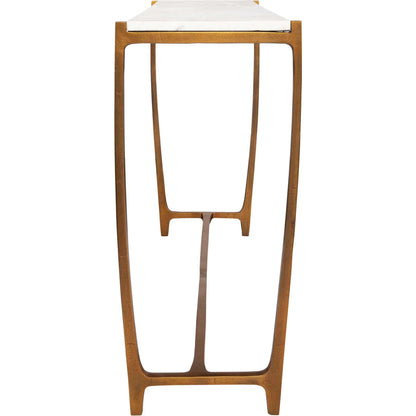 Affinity Console Table by Uttermost in gold. Made from marble, aluminum in a modern style.