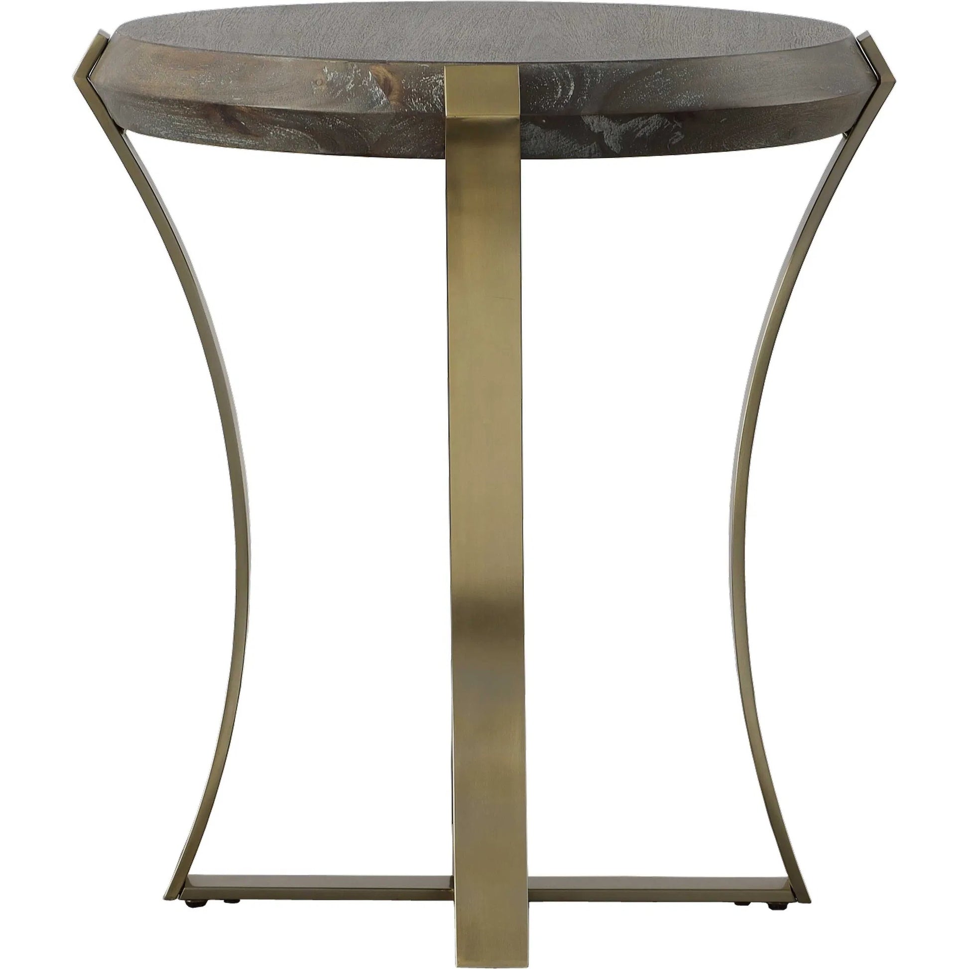 Unite Side Table by Uttermost in dark walnut. Made from metal, mdf, veneer, solid wood in a modern style.
