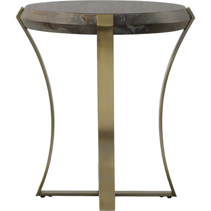 Unite Side Table by Uttermost in dark walnut. Made from metal, mdf, veneer, solid wood in a modern style.