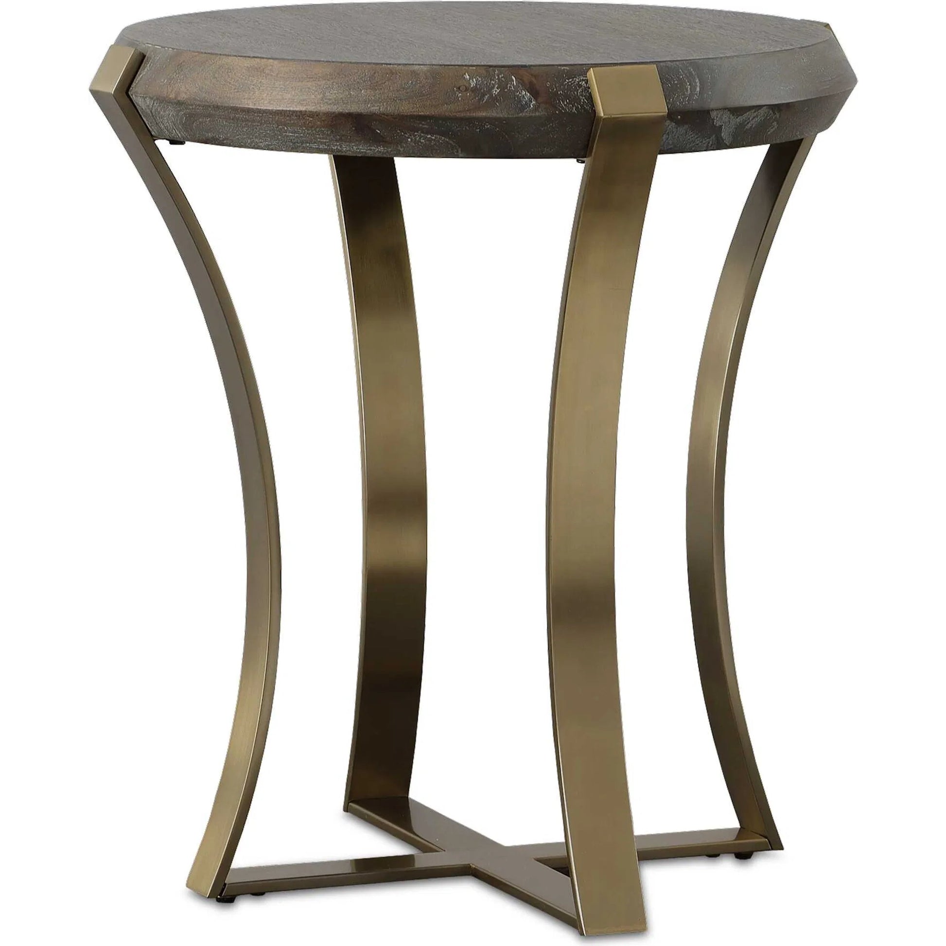 Unite Side Table by Uttermost in dark walnut. Made from metal, mdf, veneer, solid wood in a modern style.