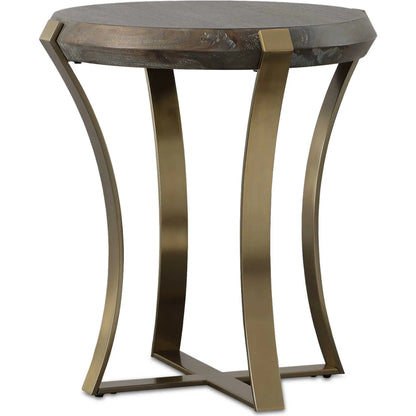 Unite Side Table by Uttermost in dark walnut. Made from metal, mdf, veneer, solid wood in a modern style.