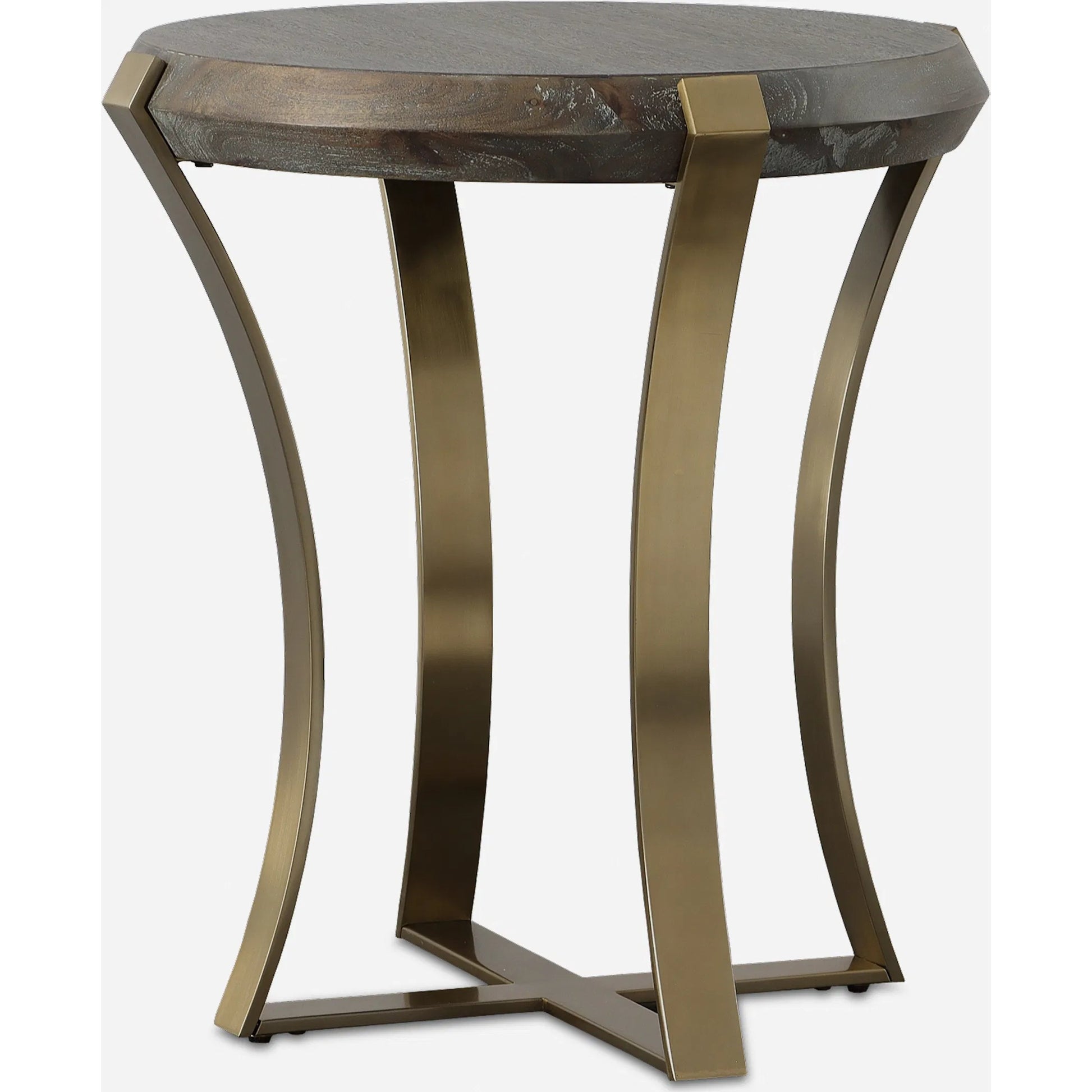 Unite Side Table by Uttermost in dark walnut. Made from metal, mdf, veneer, solid wood in a modern style.